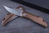 Real Steel Ventus Slip Joint 7042 - Bohler N690 Blade, Bronze Stonewashed Titanium Handle, EDC Friendly by Real Steel