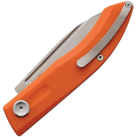Real Steel Stella Folder 7052 EDC Knife - VG10 Blade With Orange G10 Handle Slip Joint by Real Steel