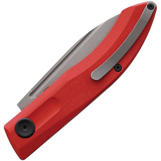 Real Steel Stella Folder 7053 EDC Knife Slip Joint VG10 Stonewash Blade Red G10 Handle - Premium Pocket Clip by Real Steel
