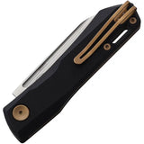 Real Steel Solis Lite Slip Joint Knife - 3in Satin D2 Blade, Black G10 Handle With Gold Accents EDC by Real Steel