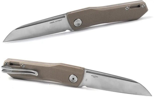 Real Steel Solis Lite Slip Joint Knife Coyote Tan G10 3In D2 Satin Blade 4In Closed For EDC Enthusiasts by Real Steel