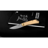 Real Steel Luna Eco Framelock Knife - Gold Handle Bohler K110 Blade For EDC Enthusiasts by Real Steel