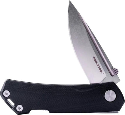 Real Steel Luna Maius Lockback Knife - 3 Inch Stonewashed Blade G10 Handle For EDC Enthusiasts by Real Steel