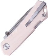 Real Steel Luna Maius Lockback Knife Ivory G10 Handle Stonewashed 3Inch Blade - Everyday Carry Precision by Real Steel