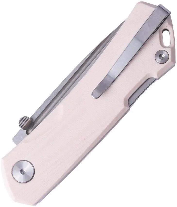 Real Steel Luna Maius Lockback Knife Ivory G10 Handle Stonewashed 3Inch Blade - Everyday Carry Precision by Real Steel