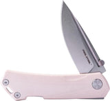 Real Steel Luna Maius Lockback Knife Ivory G10 Handle Stonewashed 3Inch Blade - Everyday Carry Precision by Real Steel