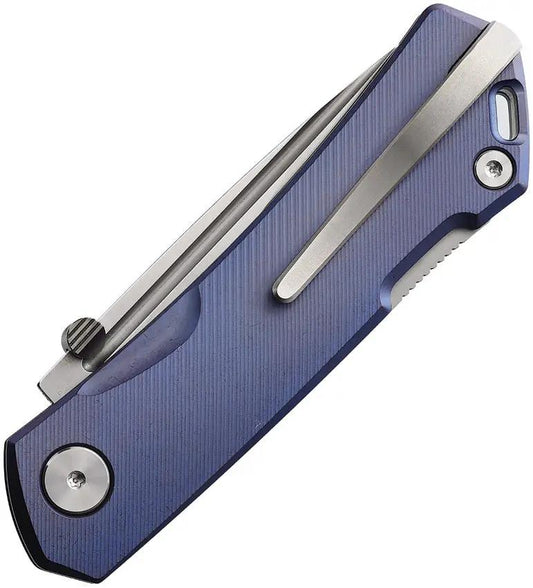 Real Steel Luna Maius Lockback Knife - Blue Titanium Handle With 3 Inch Satin N690 Blade For EDC Enthusiasts by Real Steel