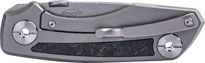 Real Steel Delta 2600 Framelock CF EDC Knife - S35VN Drop Point Blade With Titanium Frame And Carbon Fiber Inlay by Real Steel
