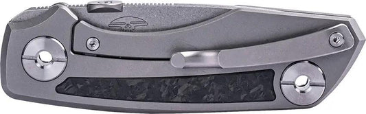 Real Steel Delta 2600 Framelock CF EDC Knife - S35VN Drop Point Blade With Titanium Frame And Carbon Fiber Inlay by Real Steel