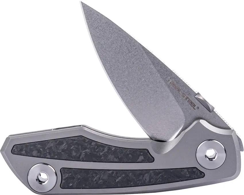 Real Steel Delta 2600 Framelock CF EDC Knife - S35VN Drop Point Blade With Titanium Frame And Carbon Fiber Inlay by Real Steel
