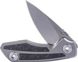 Real Steel Delta 2600 Framelock CF EDC Knife - S35VN Drop Point Blade With Titanium Frame And Carbon Fiber Inlay by Real Steel