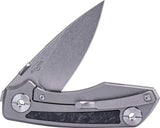 Real Steel Delta 2600 Framelock CF EDC Knife - S35VN Drop Point Blade With Titanium Frame And Carbon Fiber Inlay by Real Steel