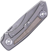 Real Steel Delta 2600 Framelock EDC Knife - S35VN Blade With Gray Titanium Frame And Green Micarta Inlay by Real Steel