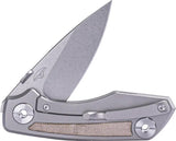 Real Steel Delta 2600 Framelock EDC Knife - S35VN Blade With Gray Titanium Frame And Green Micarta Inlay by Real Steel