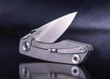 Real Steel Delta 2600 Framelock EDC Knife - S35VN Drop Point Blade With Titanium Handle by Real Steel