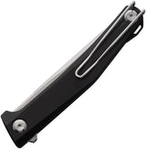 Real Steel Teres Linerlock Black 7111BS - Nitro V Satin Blade EDC Knife With Black Aluminum Handle by Real Steel