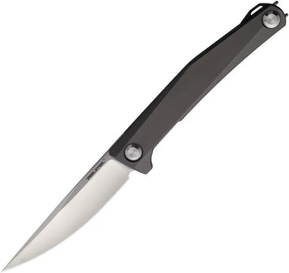 Real Steel Teres Linerlock Knife With Nitro V Blade Gray Aluminum Handle For EDC Enthusiasts by Real Steel