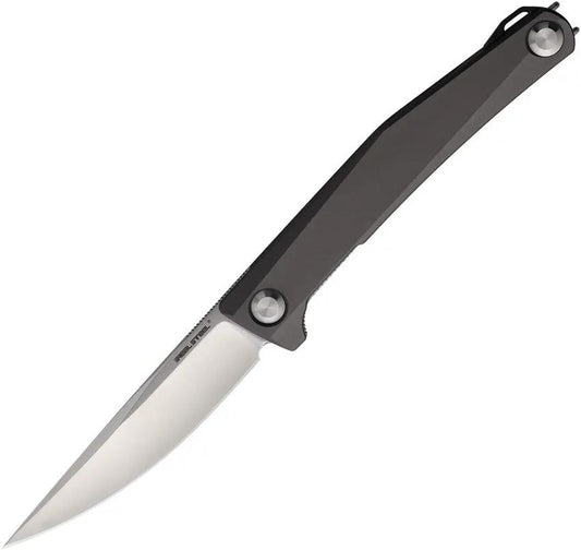 Real Steel Teres Linerlock Knife With Nitro V Blade Gray Aluminum Handle For EDC Enthusiasts by Real Steel