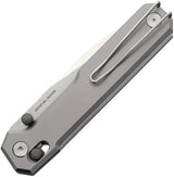 Real Steel Perix Crossbar Lock Ti 7121TS EDC Folding Knife With Stonewash Nitro V Blade And Gray Titanium Handle by Real Steel
