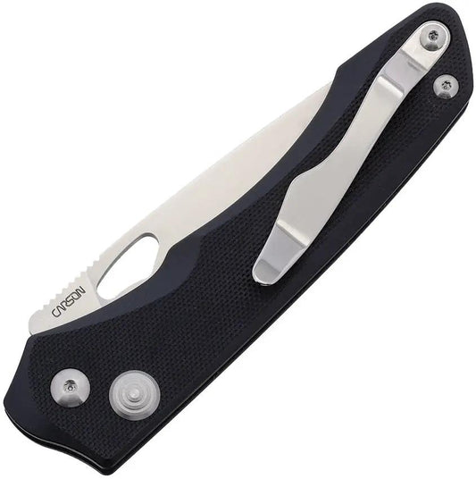 Real Steel Griffin Pro Button Lock Knife Satin 14C28N Blade Black G10 Handle For EDC Enthusiasts by Real Steel