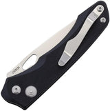 Real Steel Griffin Pro Button Lock Knife Satin 14C28N Blade Black G10 Handle For EDC Enthusiasts by Real Steel