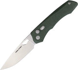 Real Steel Griffin Pro Button Lock Knife Green Canvas Micarta Handle 14C28N Stonewash Blade For EDC Enthusiasts by Real Steel