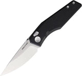 Real Steel Spectrum Button Lock Knife With Nitro V Satin Blade And Black G10 Handle For EDC by Real Steel