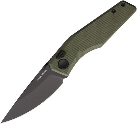 Real Steel Spectrum Button Lock EDC Knife With OD Green G10 Handle And Nitro V Blade For EDC Enthusiasts by Real Steel