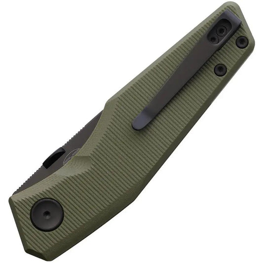 Real Steel Spectrum Button Lock EDC Knife With OD Green G10 Handle And Nitro V Blade For EDC Enthusiasts by Real Steel