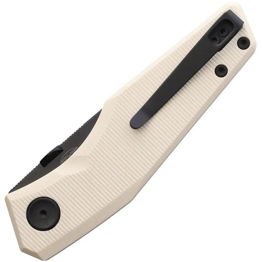Real Steel Spectrum Button Lock Knife - Ivory G10 Handle, 3.38 Inch Nitro V Blade For EDC by Real Steel