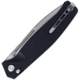 Real Steel Huginn Slide Lock Knife - Premium VG10 Satin Blade And Black G10 Handle For EDC by Real Steel