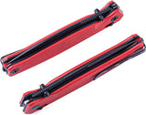 Real Steel Huginn Slide Lock Knife - VG10 Blade With Red Black G10 Handle For EDC by Real Steel