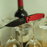 Real Steel Huginn Slide Lock Knife - VG10 Blade With Red Black G10 Handle For EDC by Real Steel