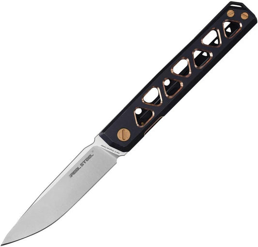 Real Steel Burns Framelock Black/Gold 7661G by Real Steel