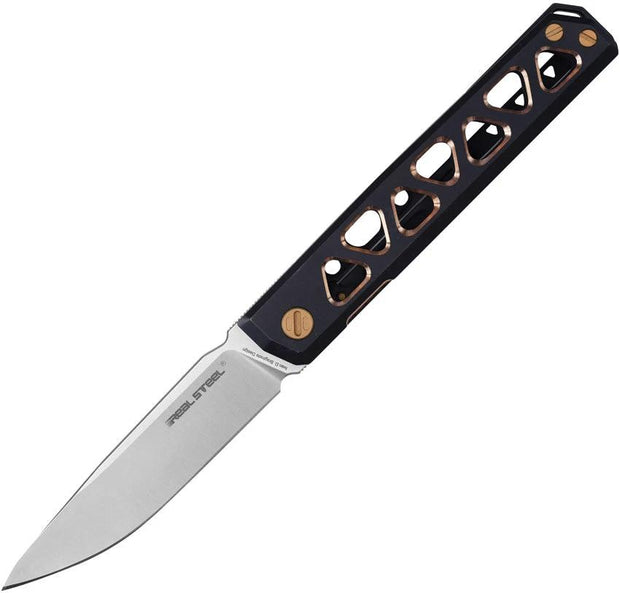 Real Steel Burns Framelock Black/Gold 7661G by Real Steel