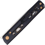 Real Steel Burns Framelock Knife 7661G - Satin VG-10 Blade With Extended Tang And Black Gold Titanium Handle by Real Steel