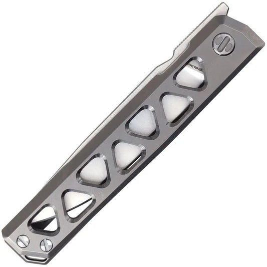 Real Steel Burns Framelock Ti Folding Knife - Titanium Frame Framelock With 3.5in Satin VG10 Blade For EDC Enthusiasts by Real Steel