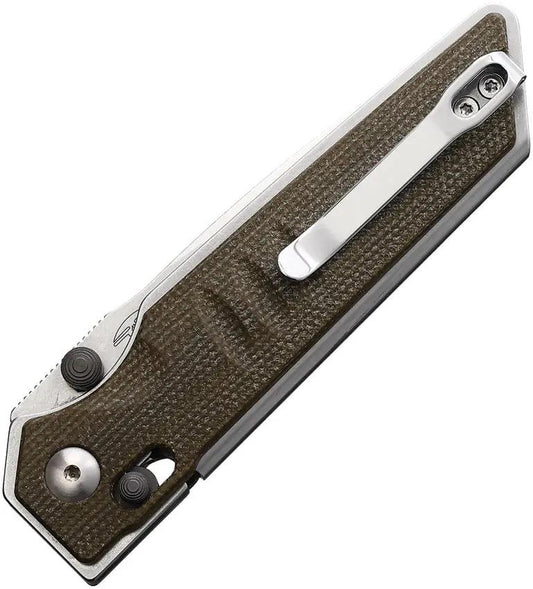 Real Steel Sacra Slide Lock Knife - Compact EDC Blade With Green Micarta Handle And Bohler K110 Steel by Real Steel