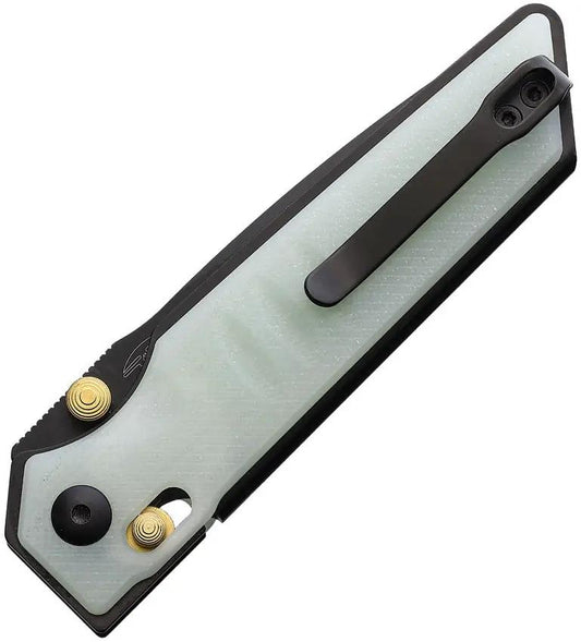 Real Steel Sacra Slide Lock Knife Jade G10 Handle - One Handed Deployment For EDC Premium Bohler K110 Blade by Real Steel