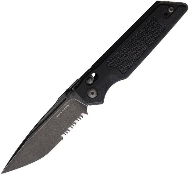 Real Steel Sacra TAC Crossbar Lock Knife - Compact EDC Ready Partially Serrated 3 Inch K110 Tanto Blade Black G10 Handle by Real Steel