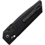 Real Steel Sacra TAC Crossbar Lock Knife - Compact EDC Ready Partially Serrated 3 Inch K110 Tanto Blade Black G10 Handle by Real Steel