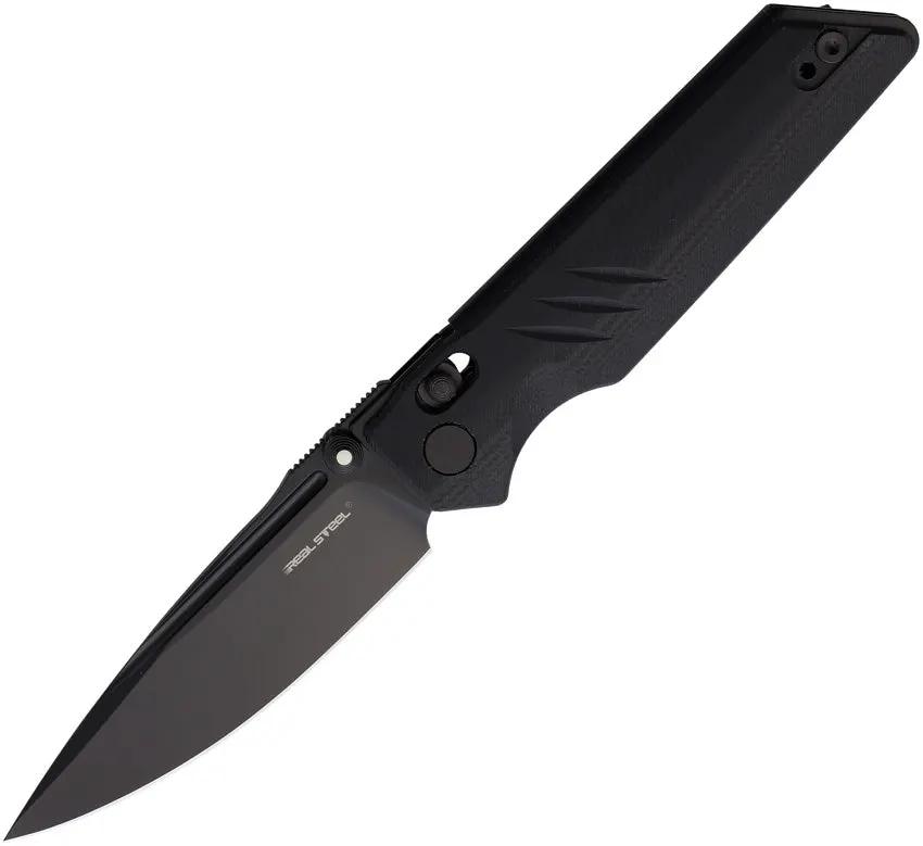 Real Steel Sacra Pro Crossbar Lock Knife For EDC Enthusiasts, 3.25in Black PVD Bohler K110 Blade, G10 by Real Steel