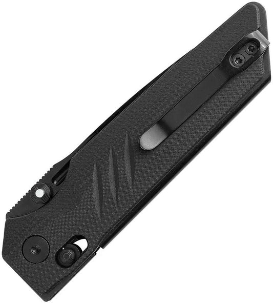 Real Steel Sacra Pro Crossbar Lock Knife For EDC Enthusiasts, 3.25in Black PVD Bohler K110 Blade, G10 by Real Steel