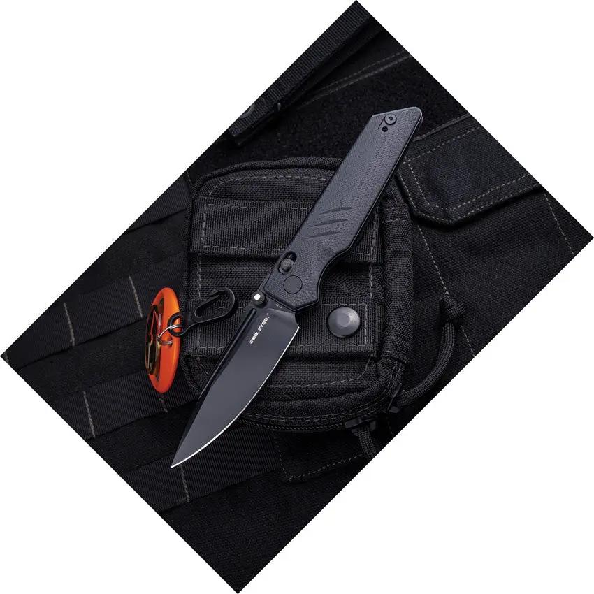 Real Steel Sacra Pro Crossbar Lock Knife For EDC Enthusiasts, 3.25in Black PVD Bohler K110 Blade, G10 by Real Steel