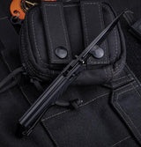 Real Steel Sacra Pro Crossbar Lock Knife For EDC Enthusiasts, 3.25in Black PVD Bohler K110 Blade, G10 by Real Steel