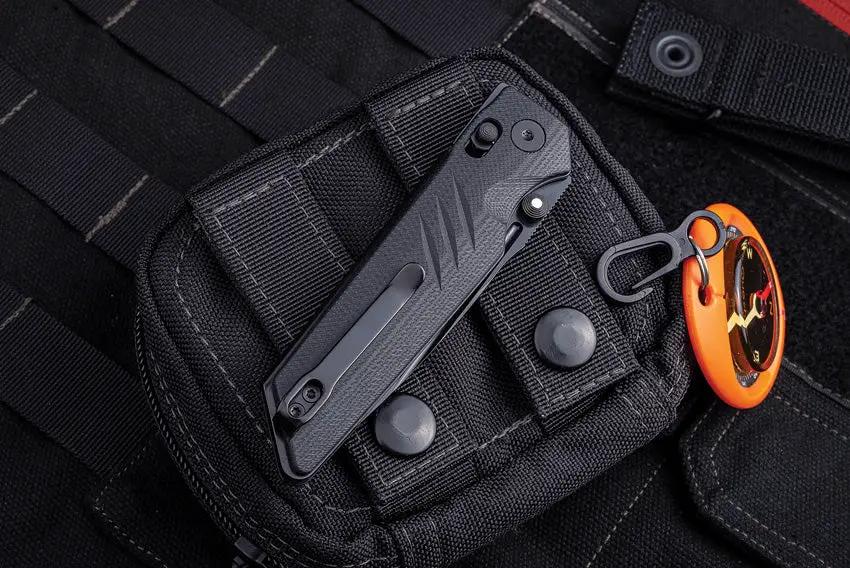 Real Steel Sacra Pro Crossbar Lock Knife For EDC Enthusiasts, 3.25in Black PVD Bohler K110 Blade, G10 by Real Steel