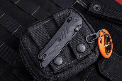 Real Steel Sacra Pro Crossbar Lock Knife For EDC Enthusiasts, 3.25in Black PVD Bohler K110 Blade, G10 by Real Steel