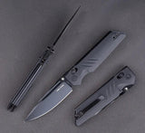 Real Steel Sacra Pro Crossbar Lock Knife For EDC Enthusiasts, 3.25in Black PVD Bohler K110 Blade, G10 by Real Steel