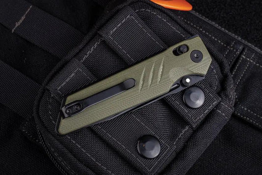 Real Steel Sacra Pro Crossbar Lock Folding Knife - EDC Ready Bohler K110 Blade With Green G10 Handle by Real Steel