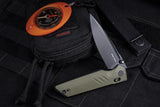 Real Steel Sacra Pro Crossbar Lock Folding Knife - EDC Ready Bohler K110 Blade With Green G10 Handle by Real Steel